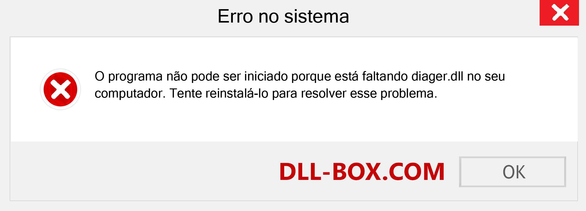 Arquivo diager.dll ausente ?. Download para Windows 7, 8, 10 - Correção de erro ausente diager dll no Windows, fotos, imagens